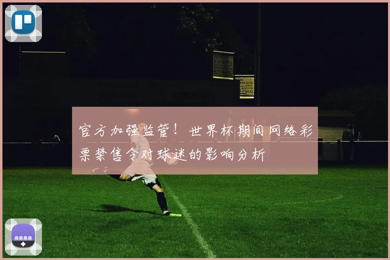 官方加强监管！世界杯期间网络彩票禁售令对球迷的影响分析